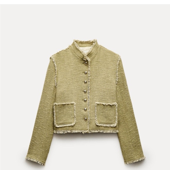 Zara ZW COLLECTION TEXTURED FRAYED JACKET NWT - Picture 1 of 7